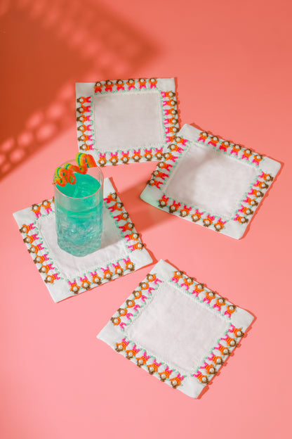 The Amity Beaded Cocktail Napkins – Set of 4
