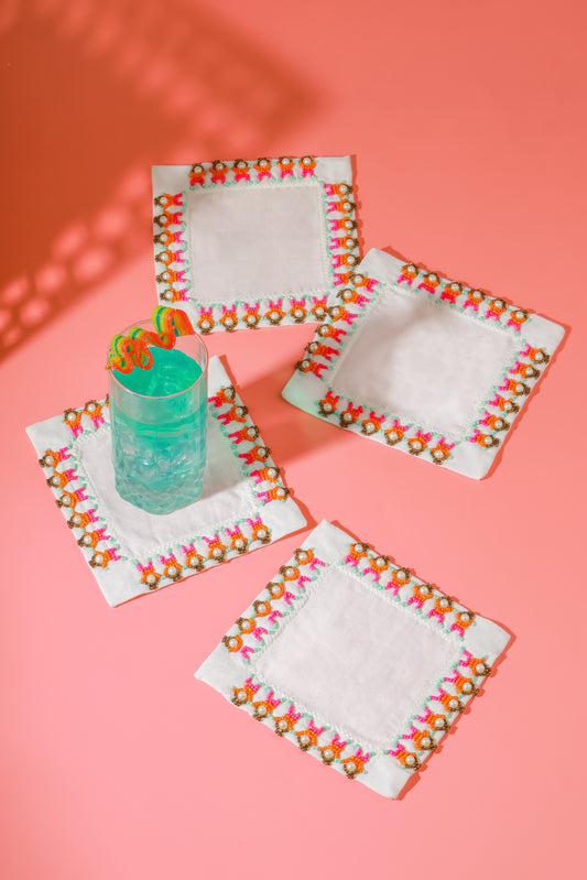 The Amity Beaded Cocktail Napkins – Set of 4