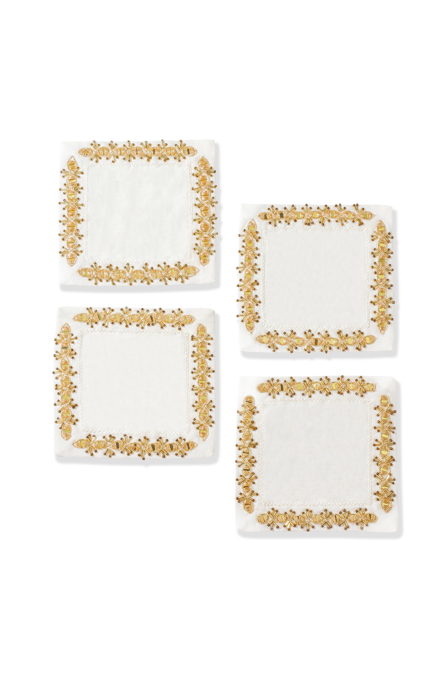 The Aurelia Beaded Cocktail Napkins – Set of 4