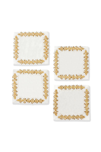 The Aurelia Beaded Cocktail Napkins – Set of 4