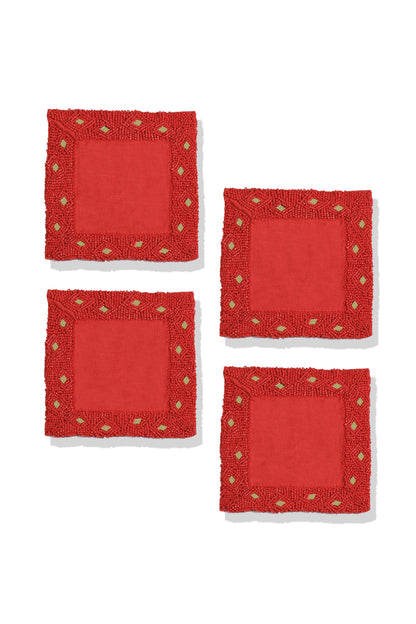 The Ruby Jewel Cocktail Napkins – Set of 4