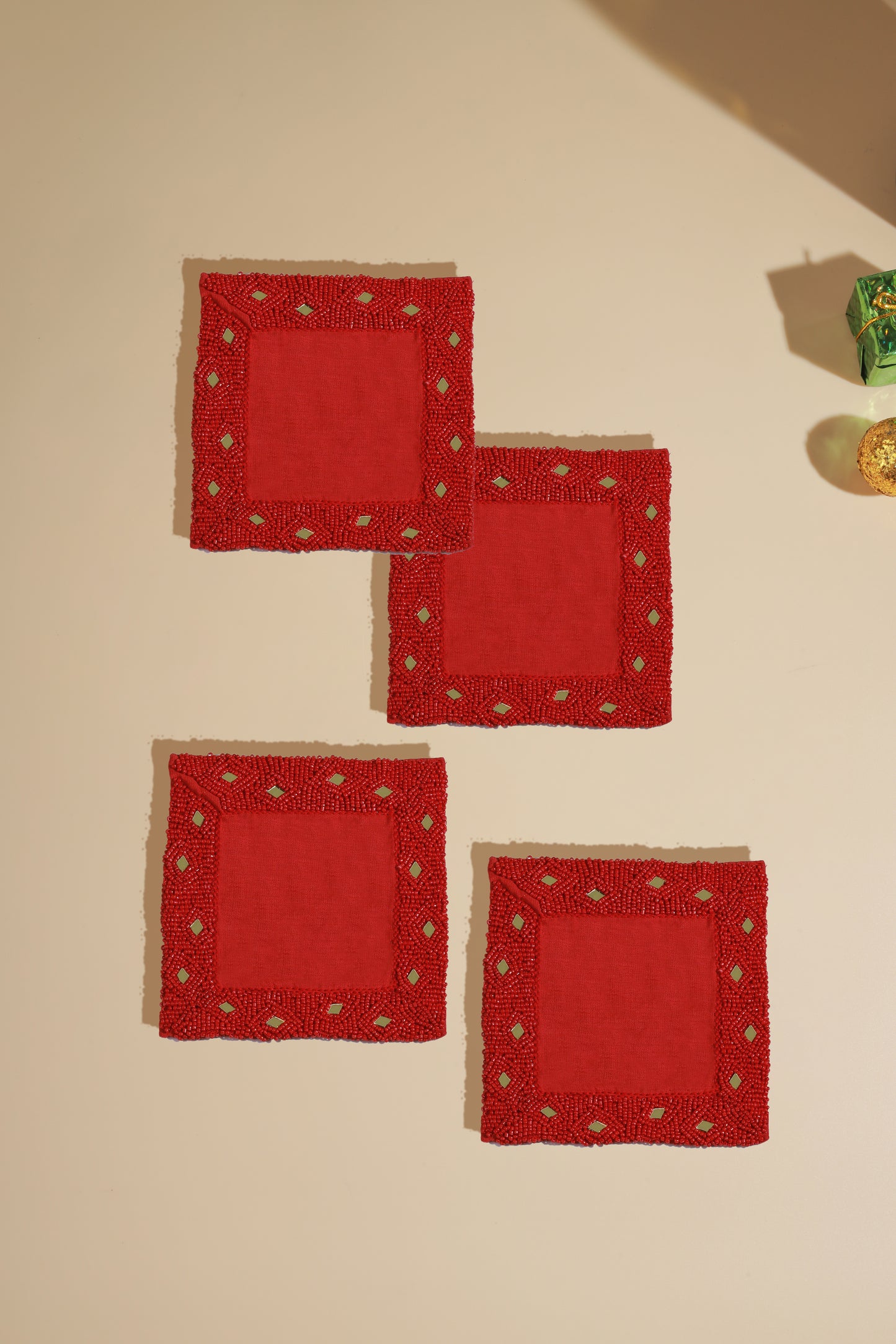 The Ruby Jewel Cocktail Napkins – Set of 4