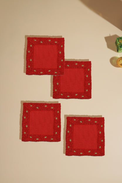 The Ruby Jewel Cocktail Napkins – Set of 4