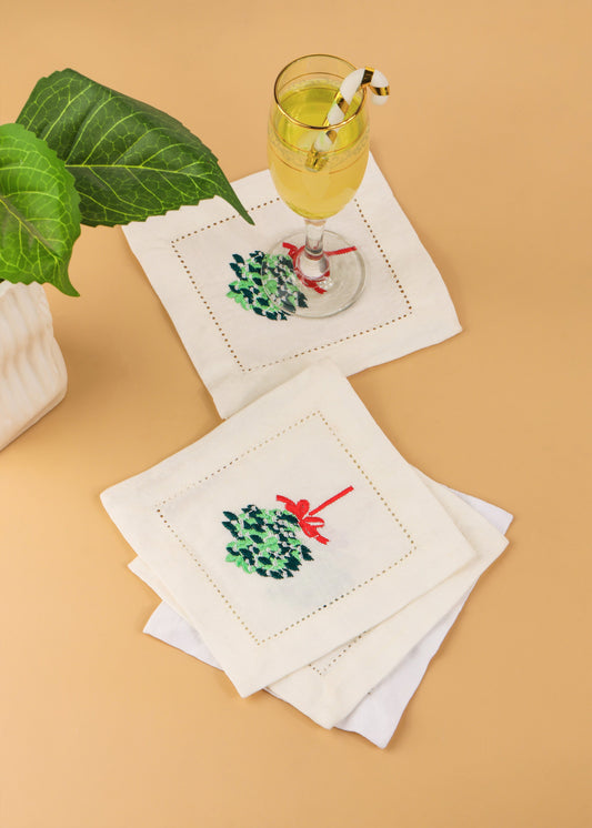 Christmas Wreath Cocktail Napkins tiramisuusa
