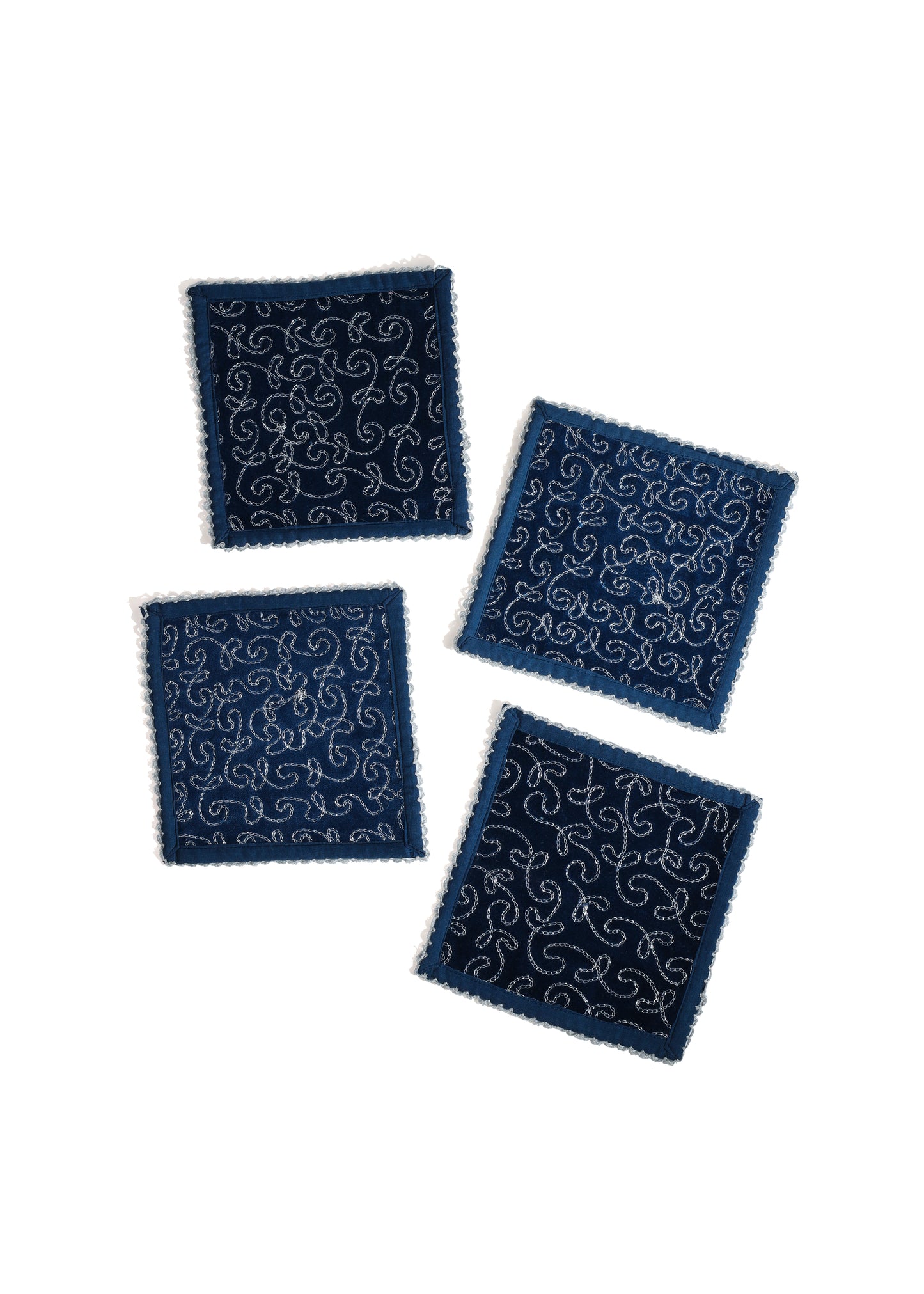 Midnight Enchantment Embroidered Cocktail Napkins