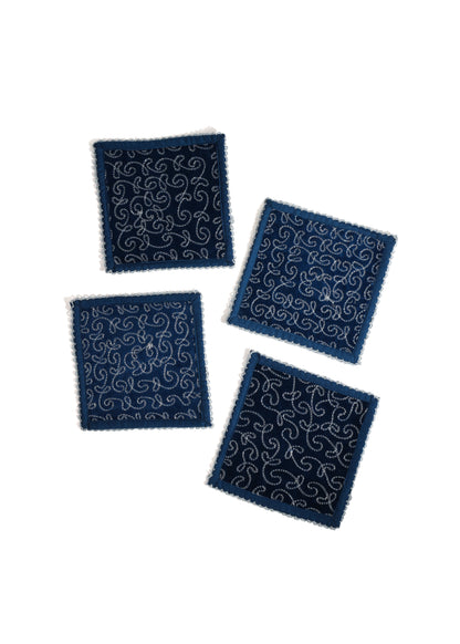 Midnight Enchantment Embroidered Cocktail Napkins