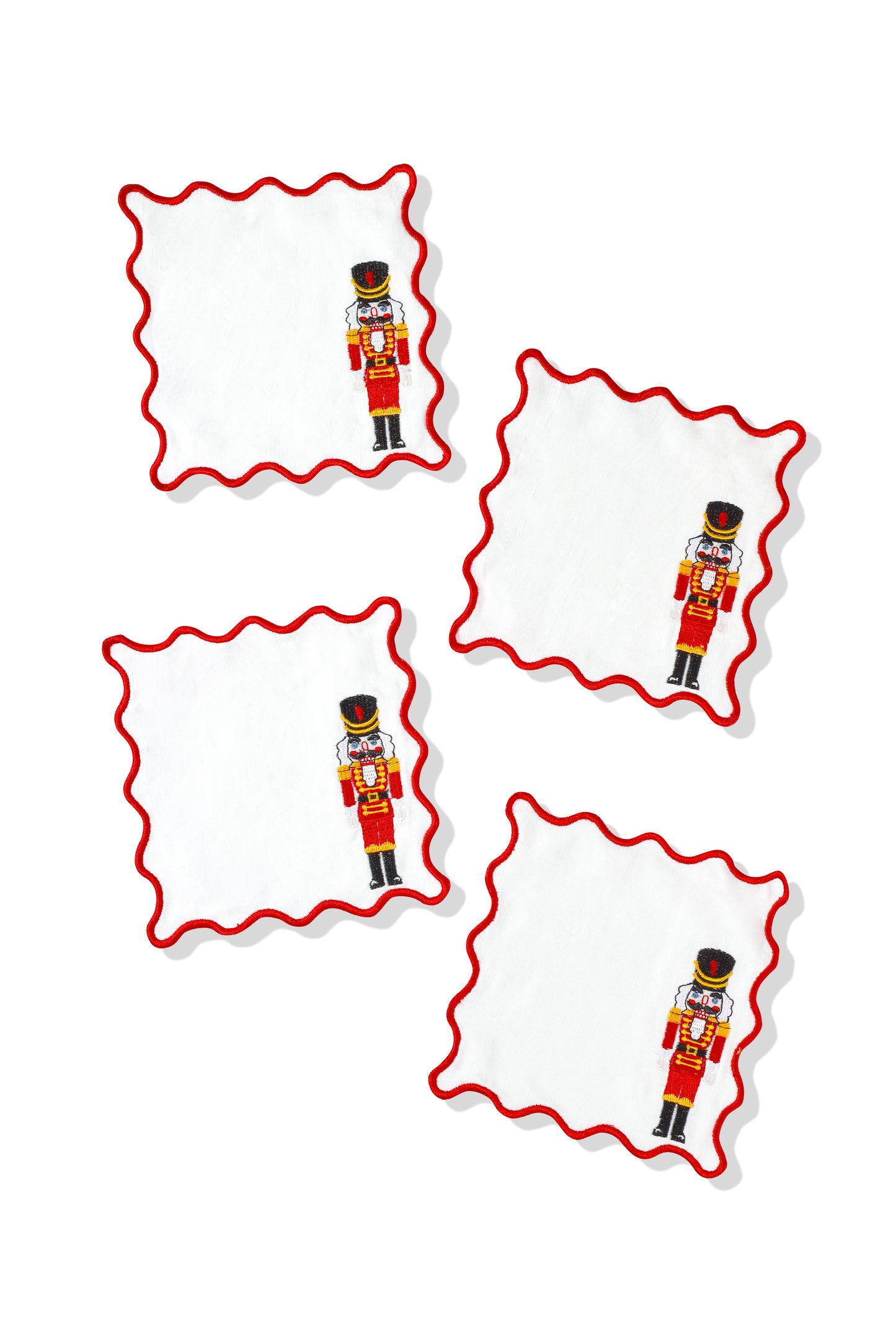 Nutcracker Parade Embroidered Cocktail Napkins – Set of 4