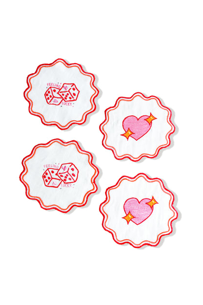 Feeling Lucky & Love Struck Cocktail Napkins (Set of 4)