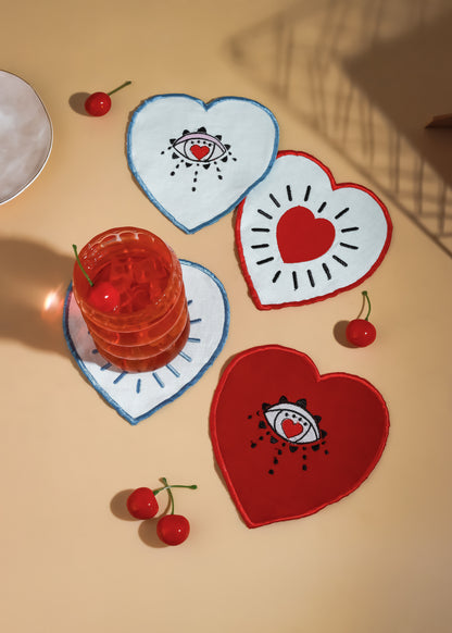 Modern Mystical Heart Cocktail Napkins (Set of 4)