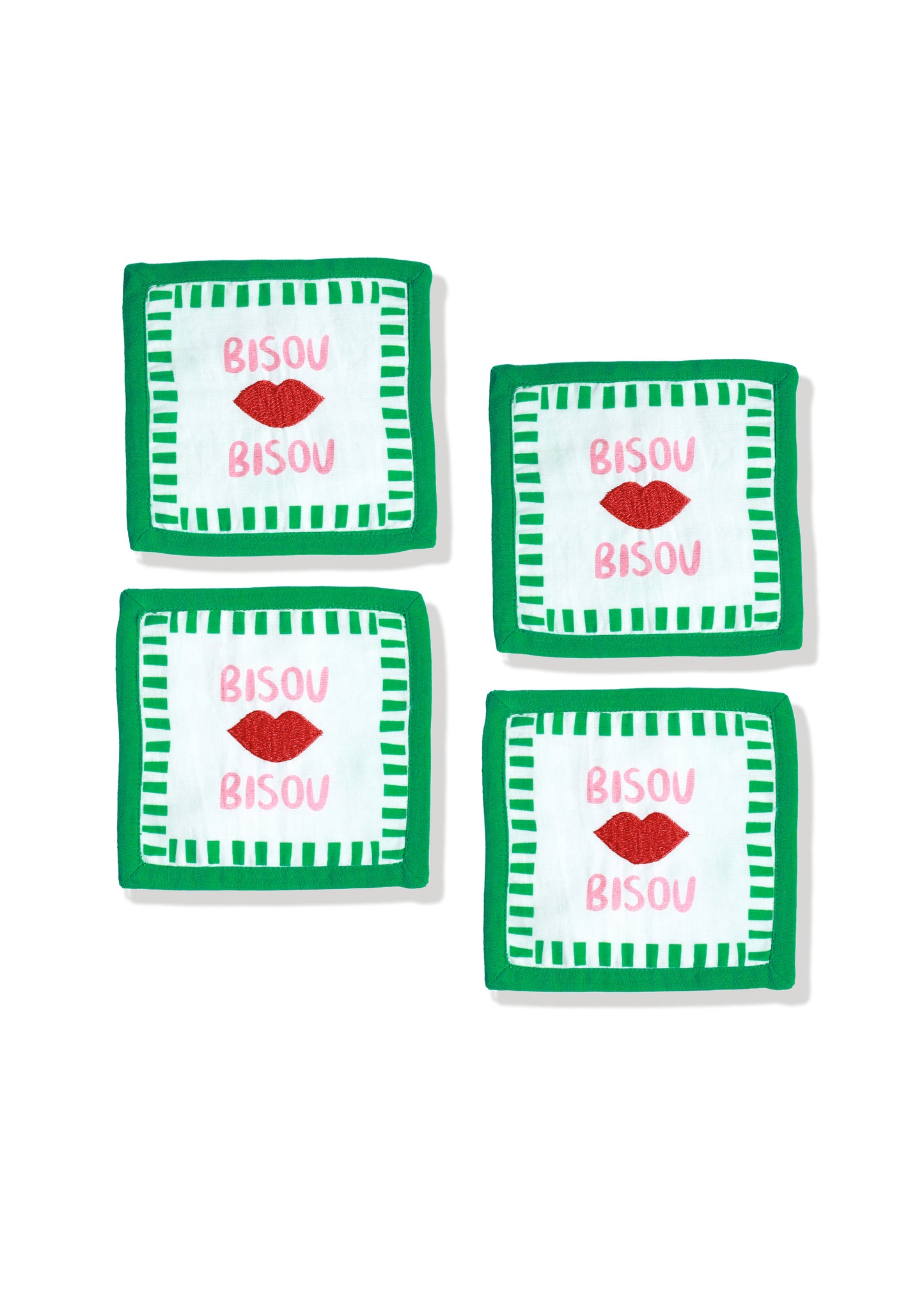 Bisou French Kiss Cocktail Napkins (Set of 4)