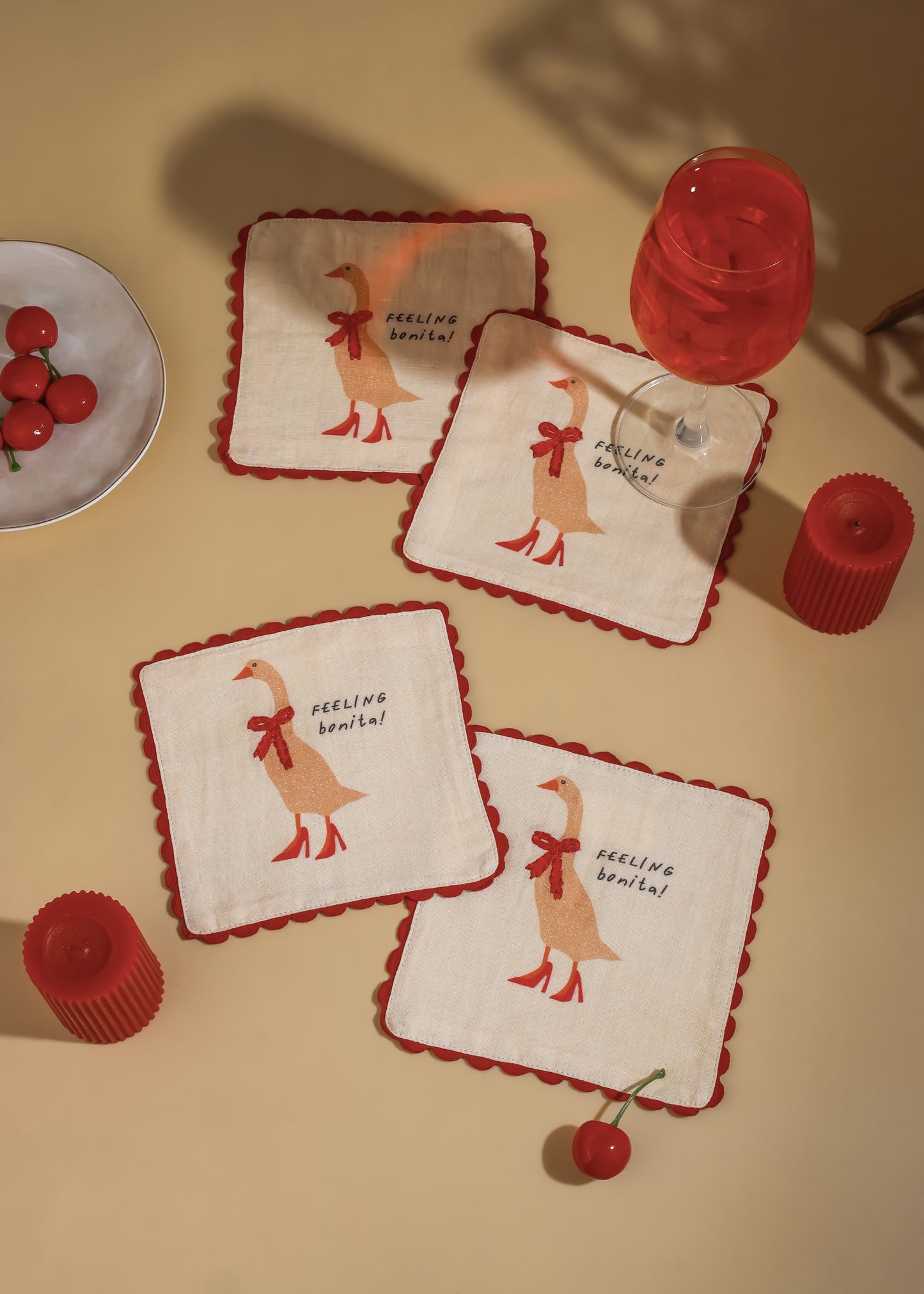 Feeling Bonita" Goose Cocktail Napkins (Set of 4)