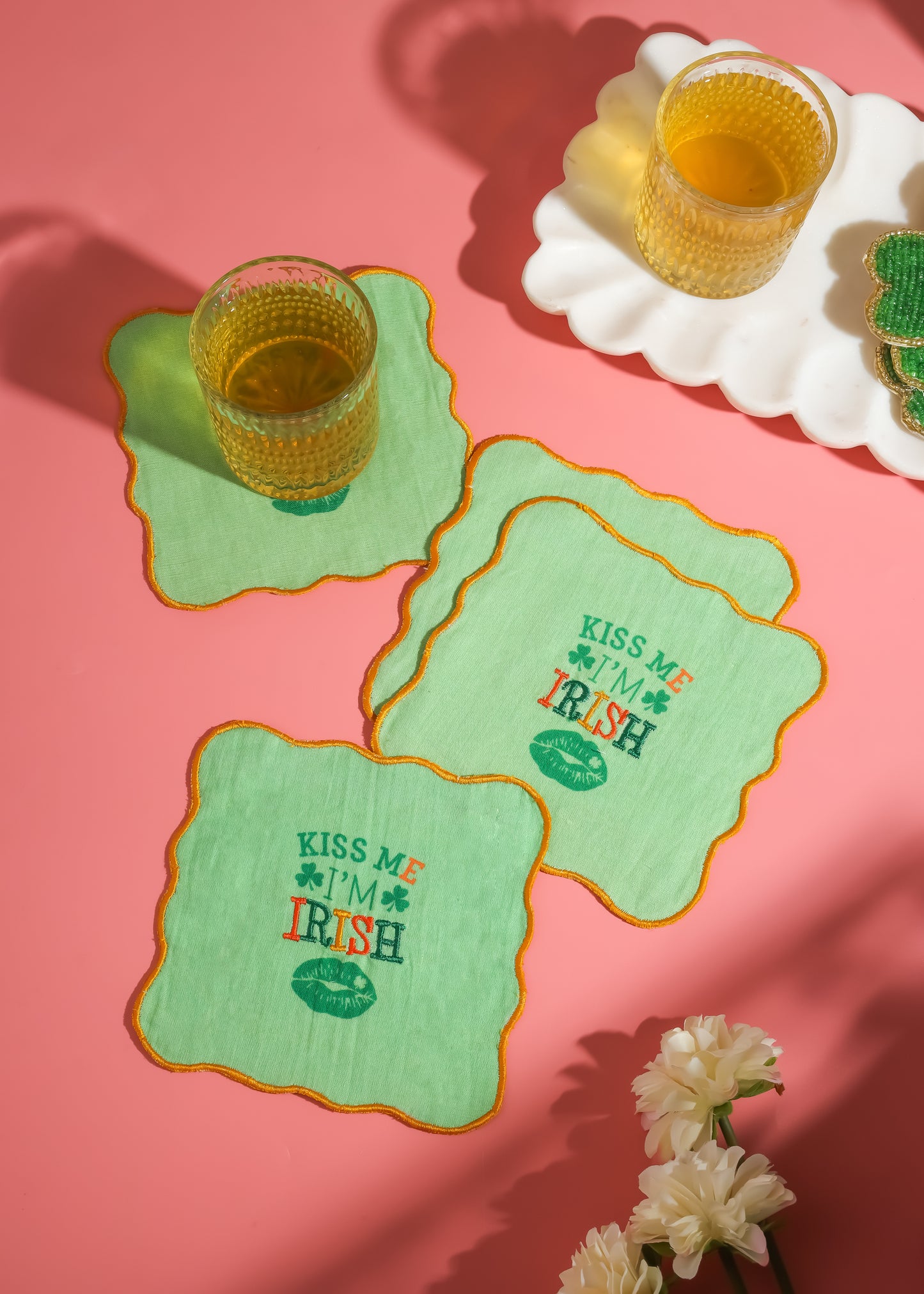 The Clover Kiss Cocktail Napkins – Set of 4