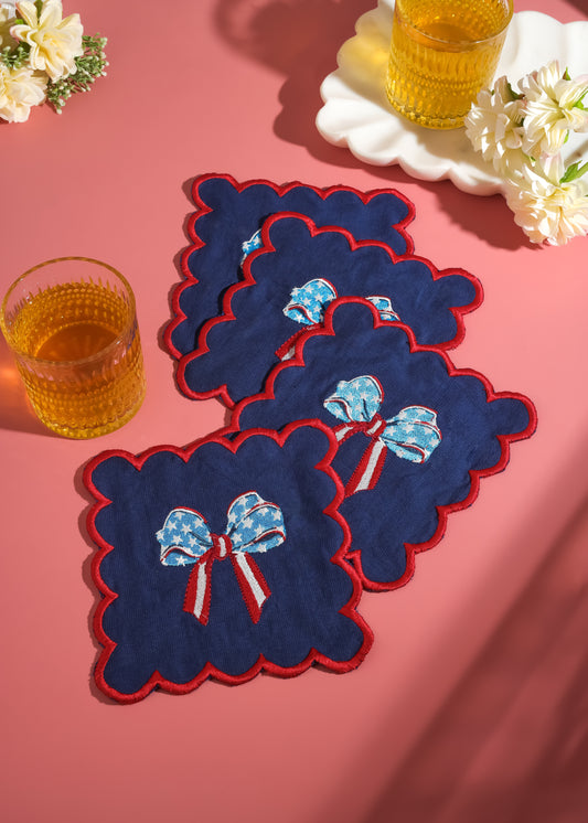 The Liberty Bow Cocktail Napkins – Set of 4