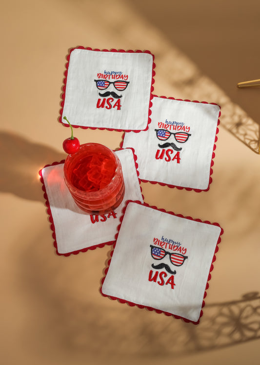 The Americana Spirit Cocktail Napkins – Set of 4