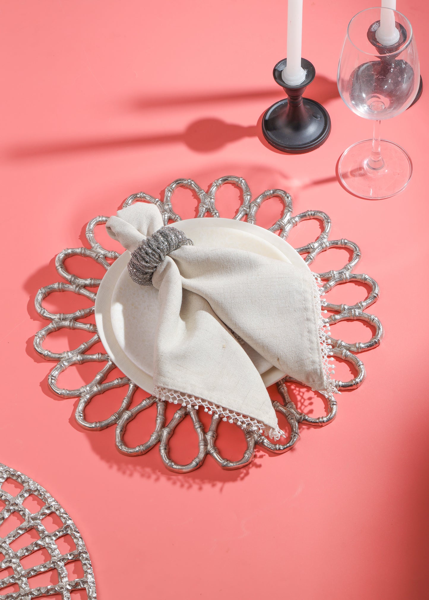 Silver Luxe Loop Charger Plate