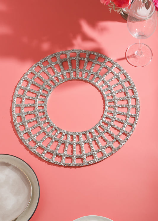 Celestial Lattice Platinum Charger Plate