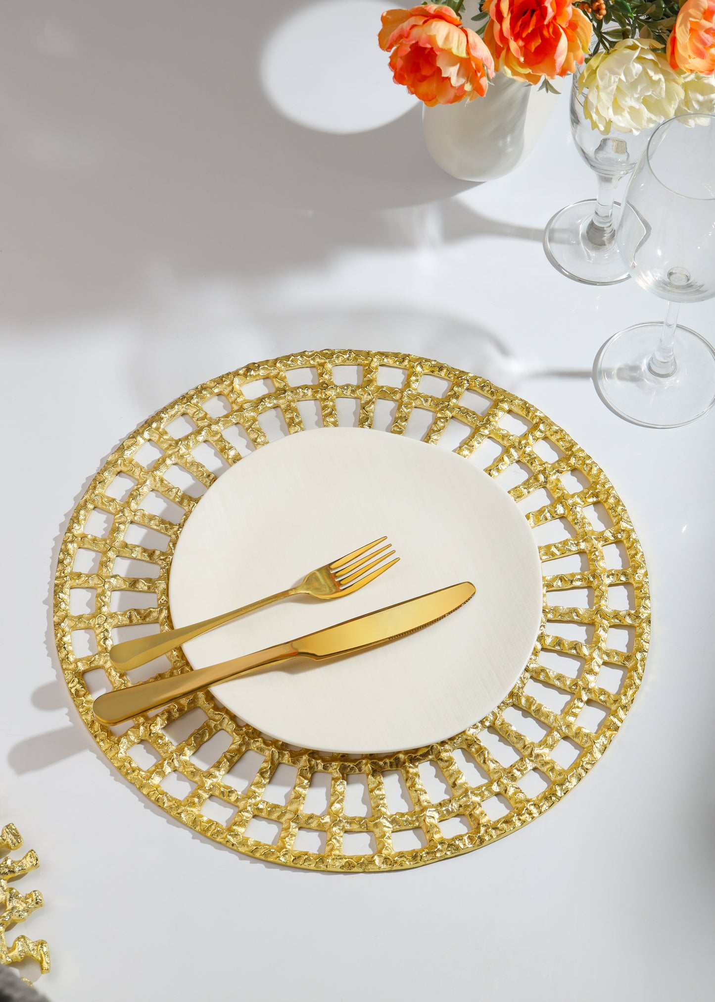 Celestial Lattice Gold Charger Plate