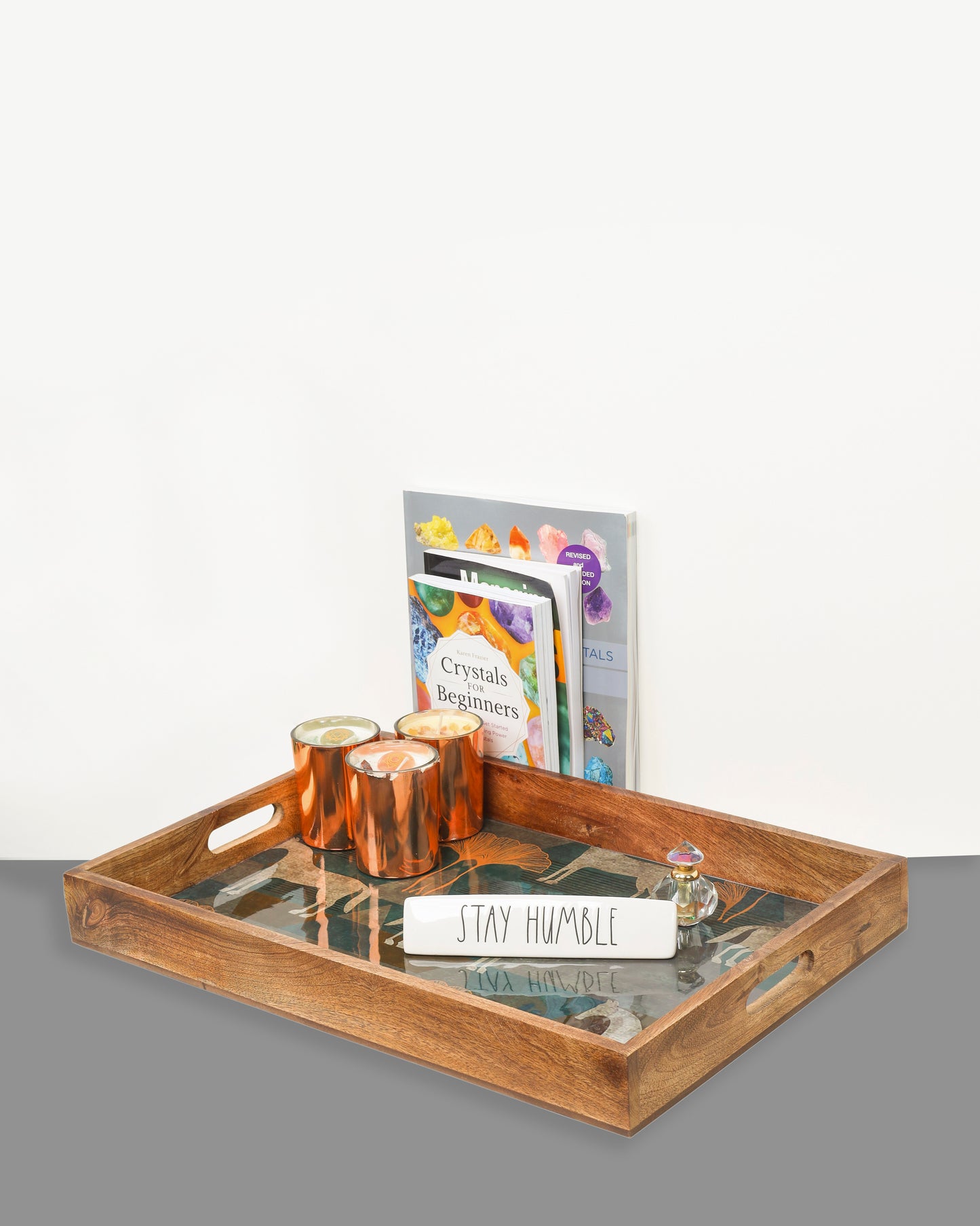 Moon Horse Resin And Wood Decorative Trays- Set of 3