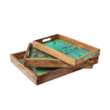 Lake Reverie Resin And Wood Decorative Trays- Set of 3