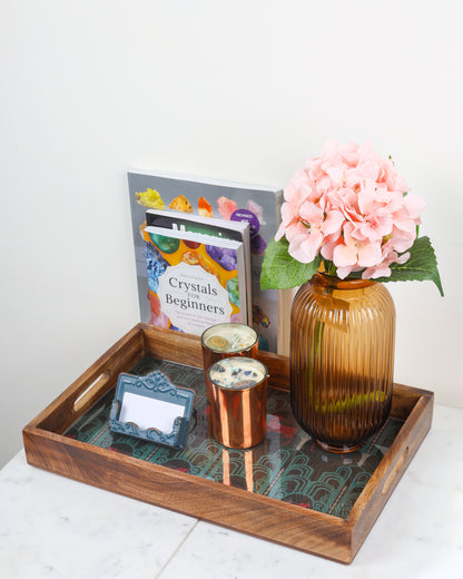 Deer Damask Resin And Wood Decorative Trays- Set of 3