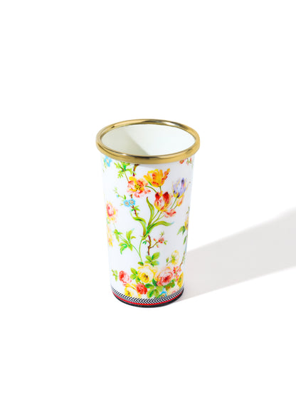 Tiramisu Floral Garden Stainless Steel & Brass Tumbler Glass