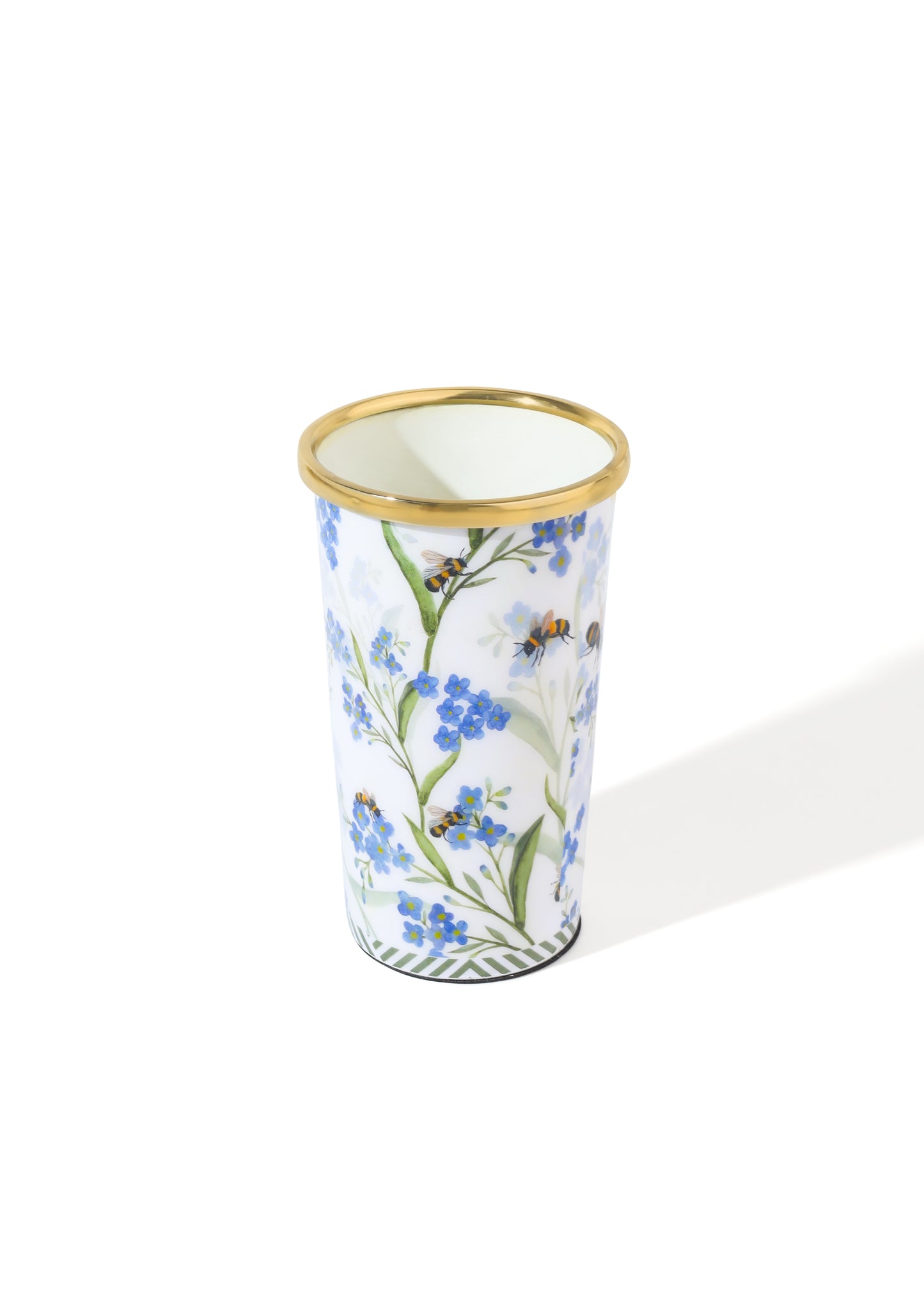 Tiramisu Bluebell Garden Stainless Steel & Brass Tumbler Glass