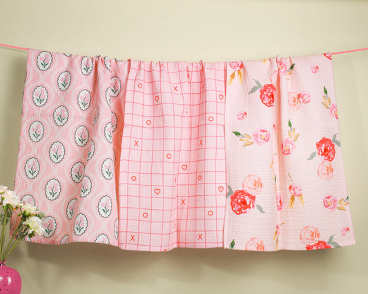 Rosy Whimsy Cotton Kitchen Towel Set