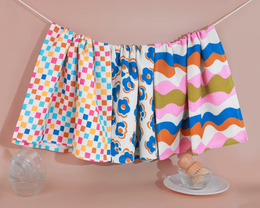 Mid-Century Mod Cotton Kitchen Towel Set