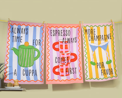Convivial Beverage Cotton Kitchen Towel Set