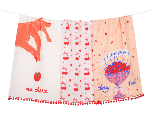 "Ma Chérie" Cherry Kitchen Towel Set