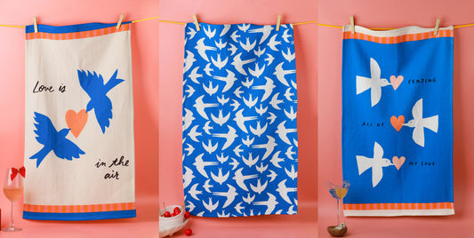 "Love is in the Air" Bird Towel Set