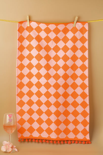 Bright Geometric Pom-Pom Towel Set