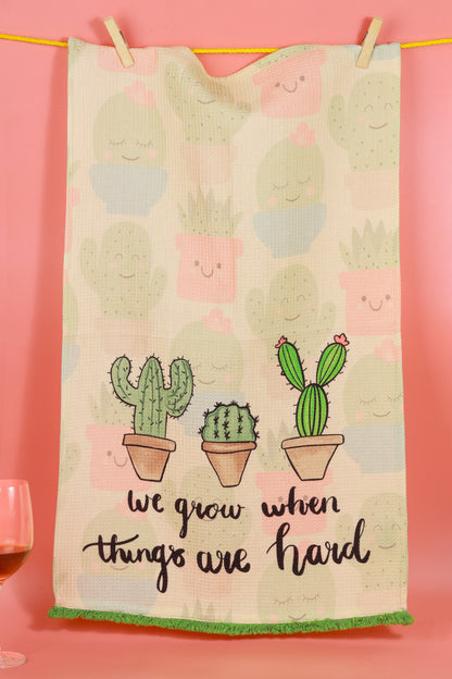 We Grow" Cactus Kitchen Towel Set