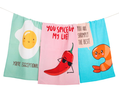 "You're Eggceptional" Food Pun Towel Set