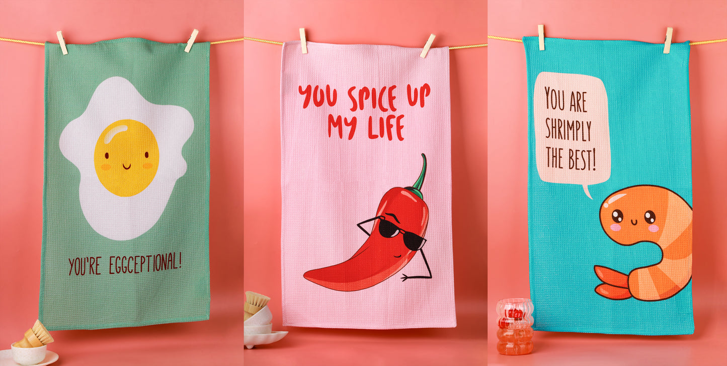 "You're Eggceptional" Food Pun Towel Set