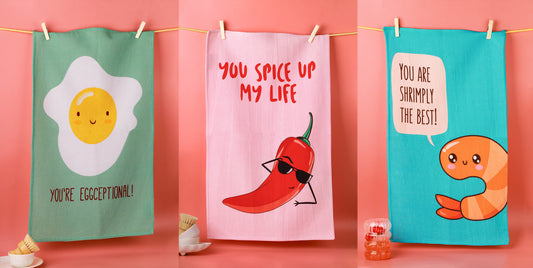 "You're Eggceptional" Food Pun Towel Set