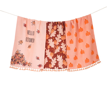 "Hello October" Autumn Towel Set