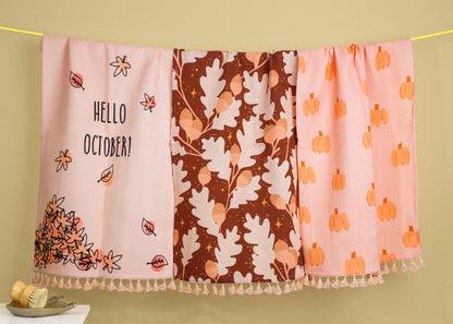 "Hello October" Autumn Towel Set