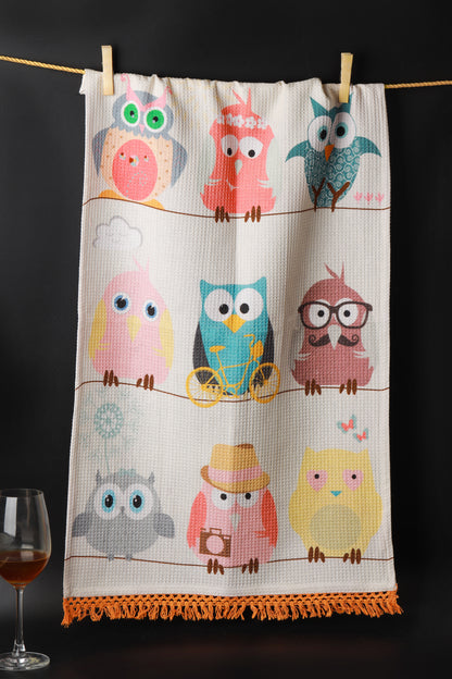 Whimsical Owl Kitchen Towel Set