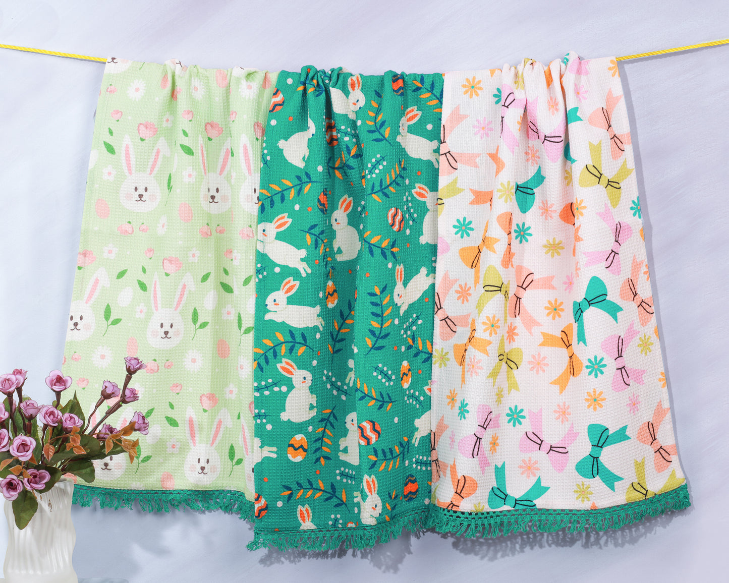 "Hoppy Spring" Bunny Towel Set