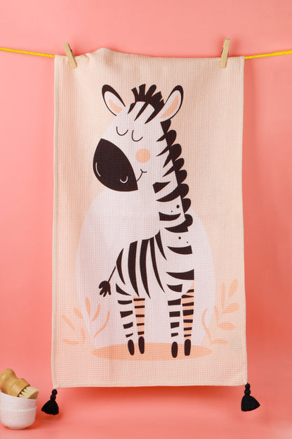 Whimsical Zebra Tassel Towel Set