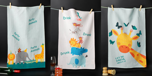 "Party Animals" Kitchen Towel Set