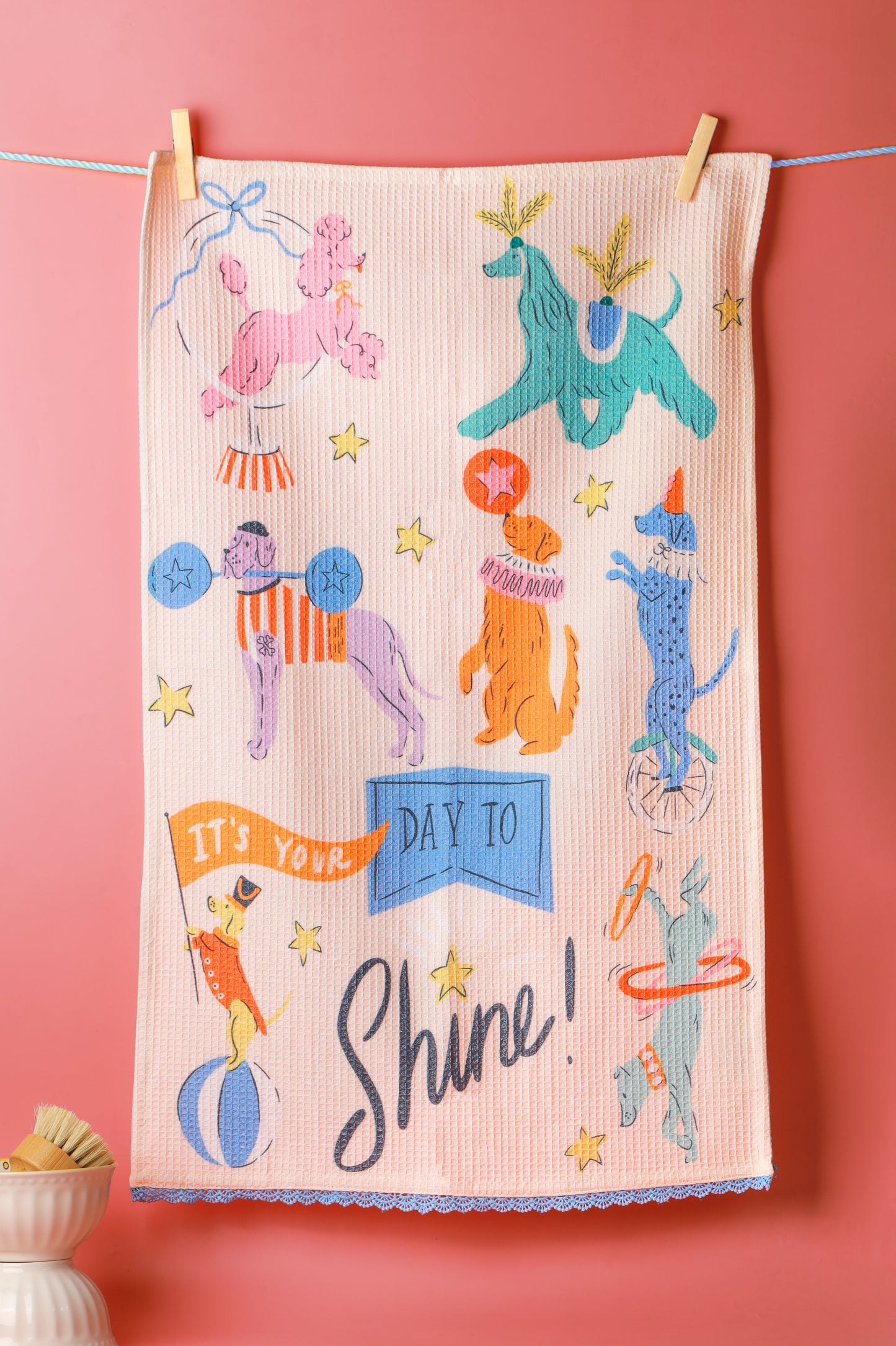 "Day to Shine" Circus Dog Towel Set