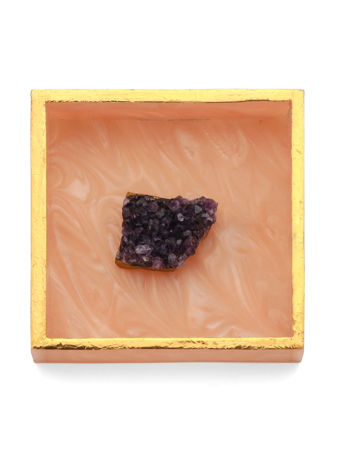 Pink Resin Napkin Holder with Amethyst Druzy