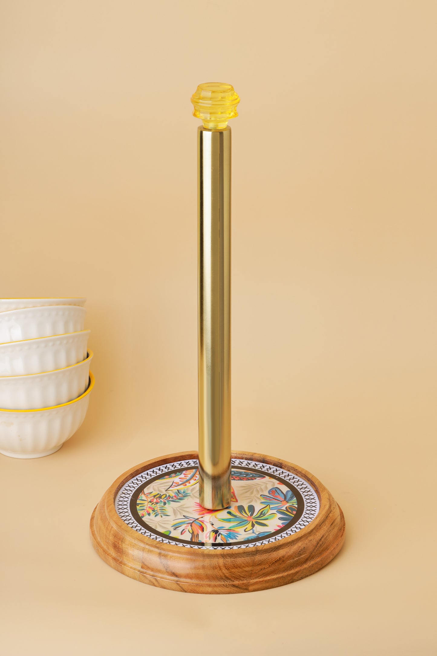 Tropical Bloom Enamel Paper Towel Holder