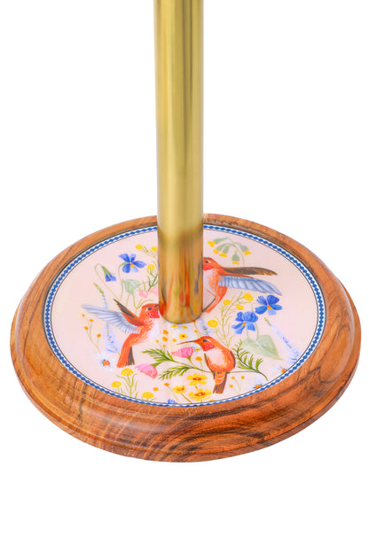 Songbird Garden Enamel Paper Towel Holder