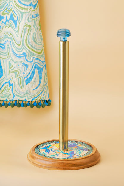 Tropical Aviary Enamel Paper Towel Holder