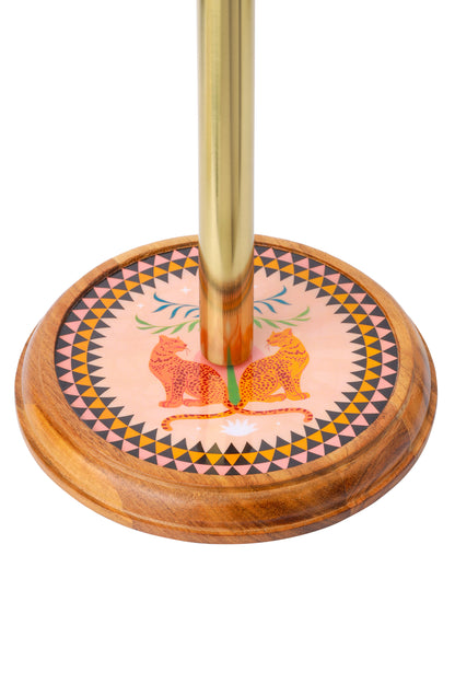 Majestic Leopards Enamel Paper Towel Holder