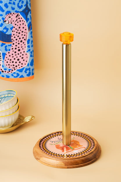 Majestic Leopards Enamel Paper Towel Holder