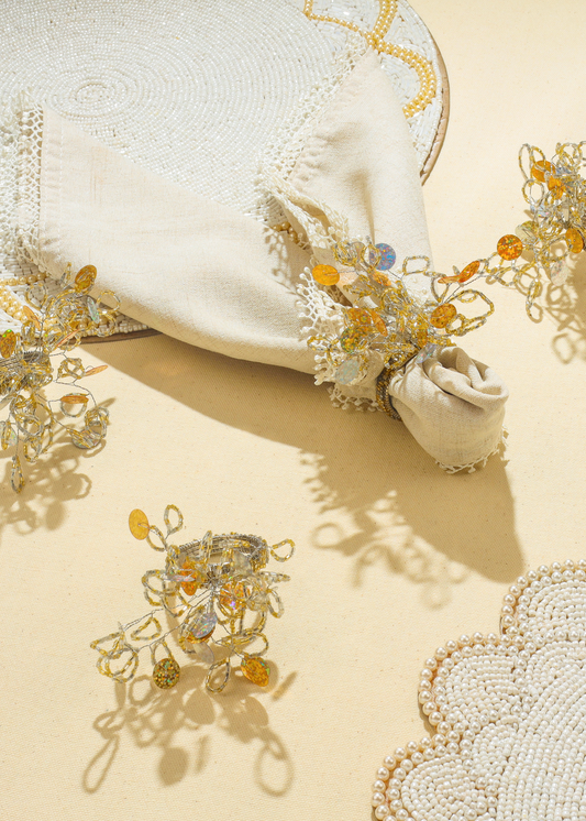 Golden Silver Cascade Napkin Rings